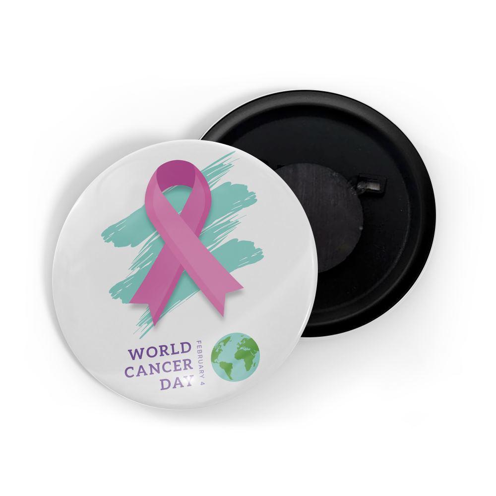 dhcrafts Fridge Magnet White World Cancer Day Glossy Finish Design Pack of 1